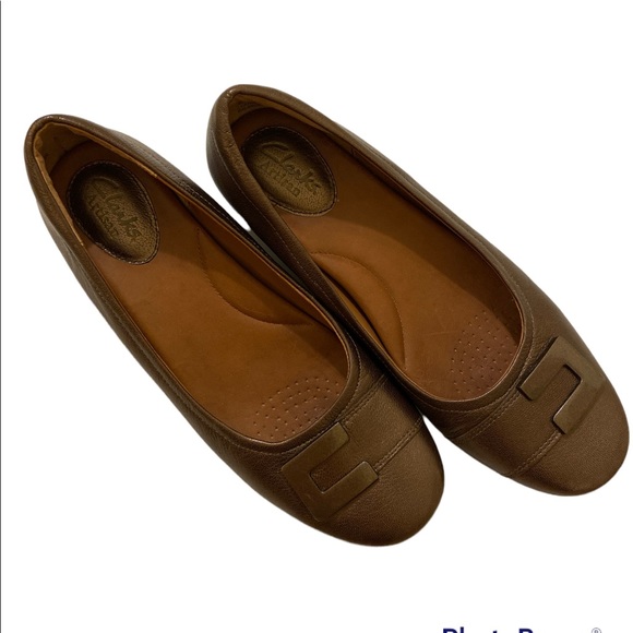 Clark’s Artisan Metallic Bronze Wedge Flats Size 6 1/2 M - Picture 3 of 9
